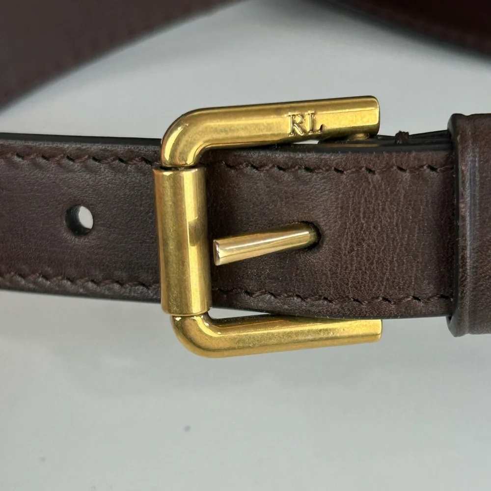 RARE POLO RALPH LAUREN WELLINGTON PATCHWORK TWEED CROSSBODY BAG PURSE BROWN - Picture 14 of 15